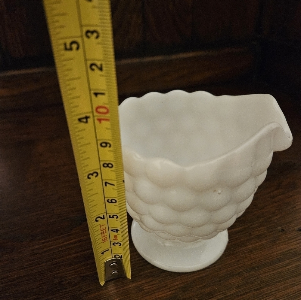 Vintage milk glass bubble creamer.